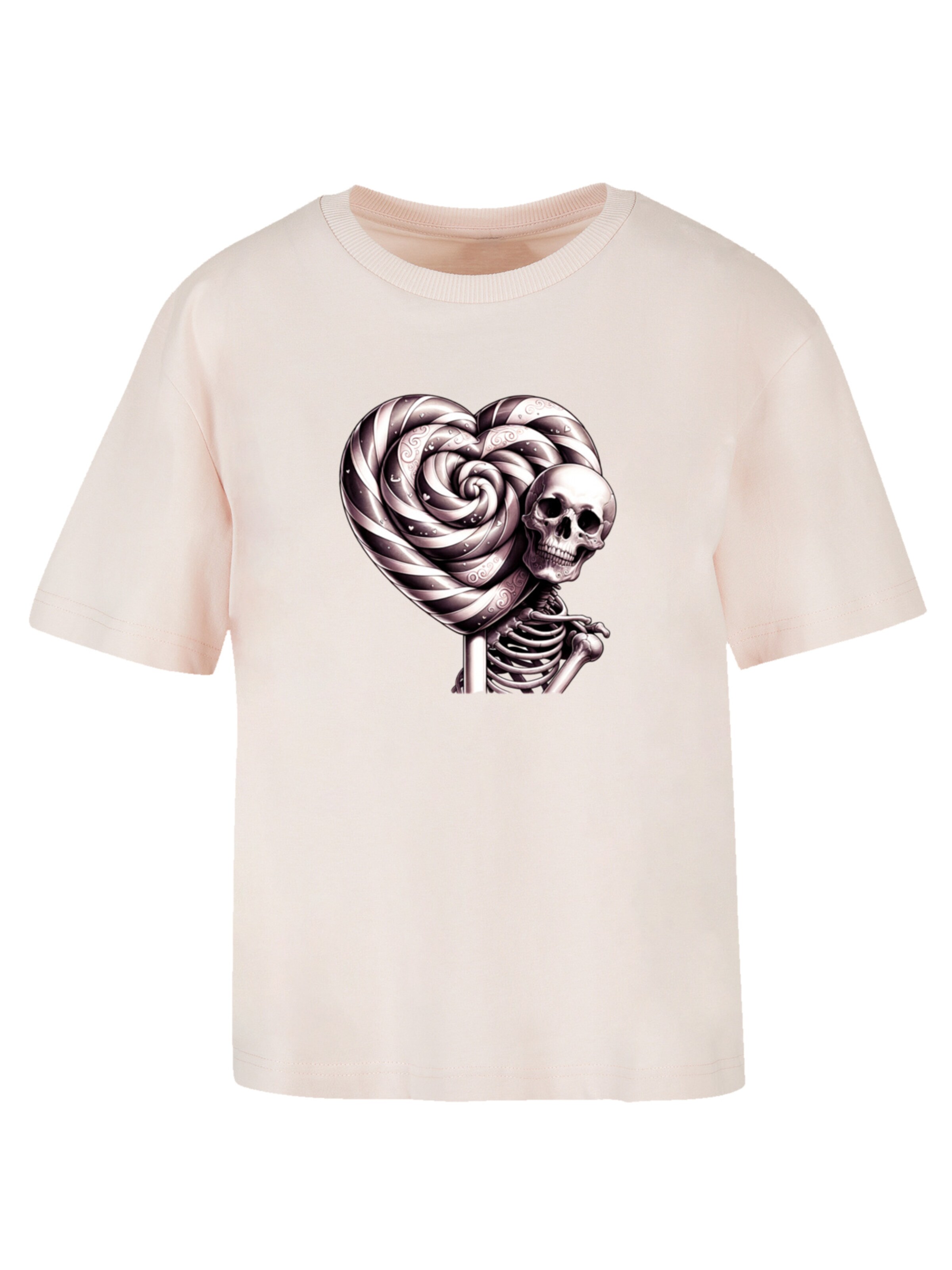 F4NT4STIC T-Shirt 'Süße Süßigkeiten Herzform Liebe' in Pink: Vorderseite