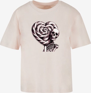 F4NT4STIC T-Shirt 'Süße Süßigkeiten Herzform Liebe' in Pink: Vorderseite