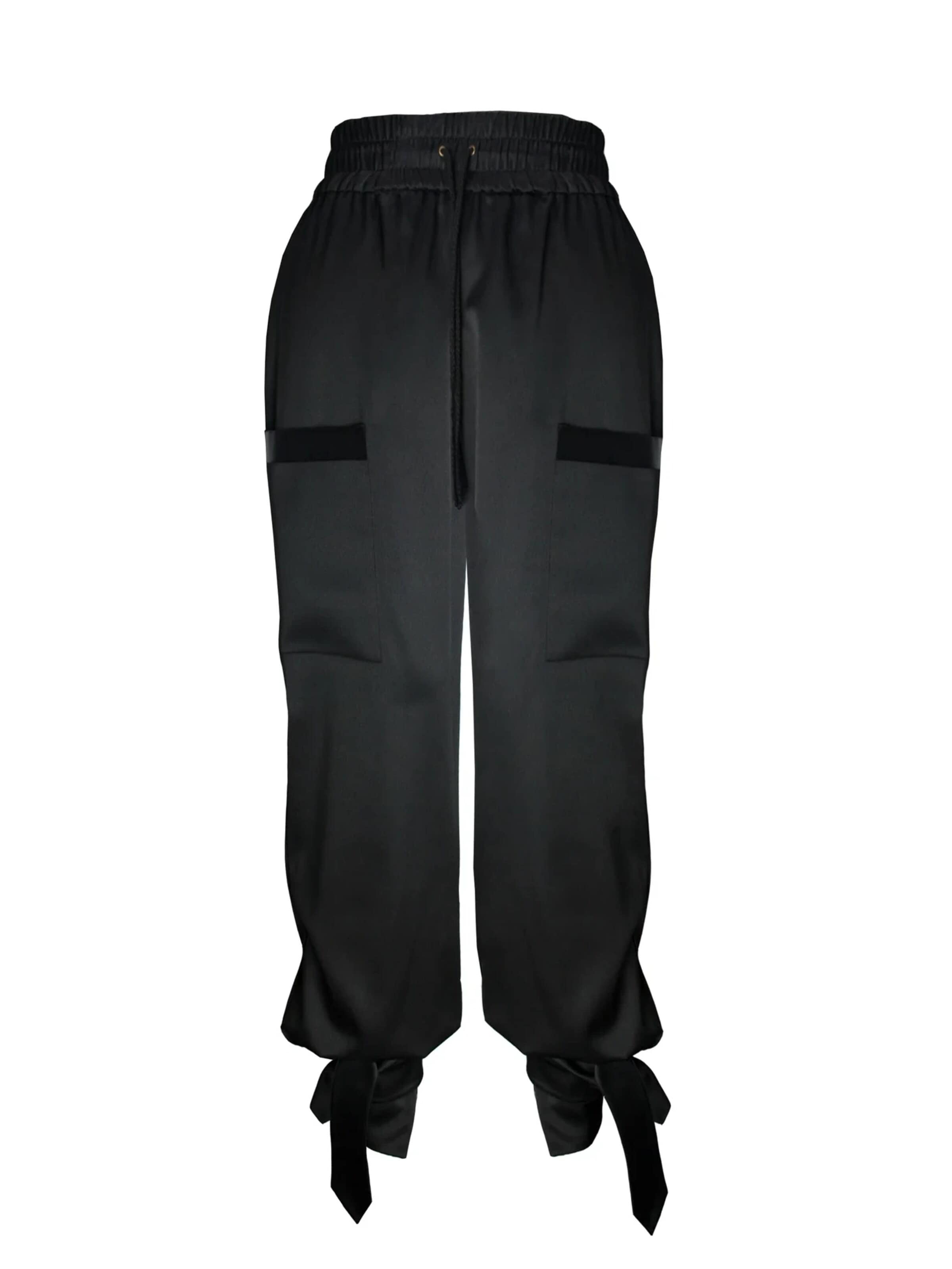 Noah Christian - Loosefit Pantalón de pinzas 'NEPTUNE' en negro: frente