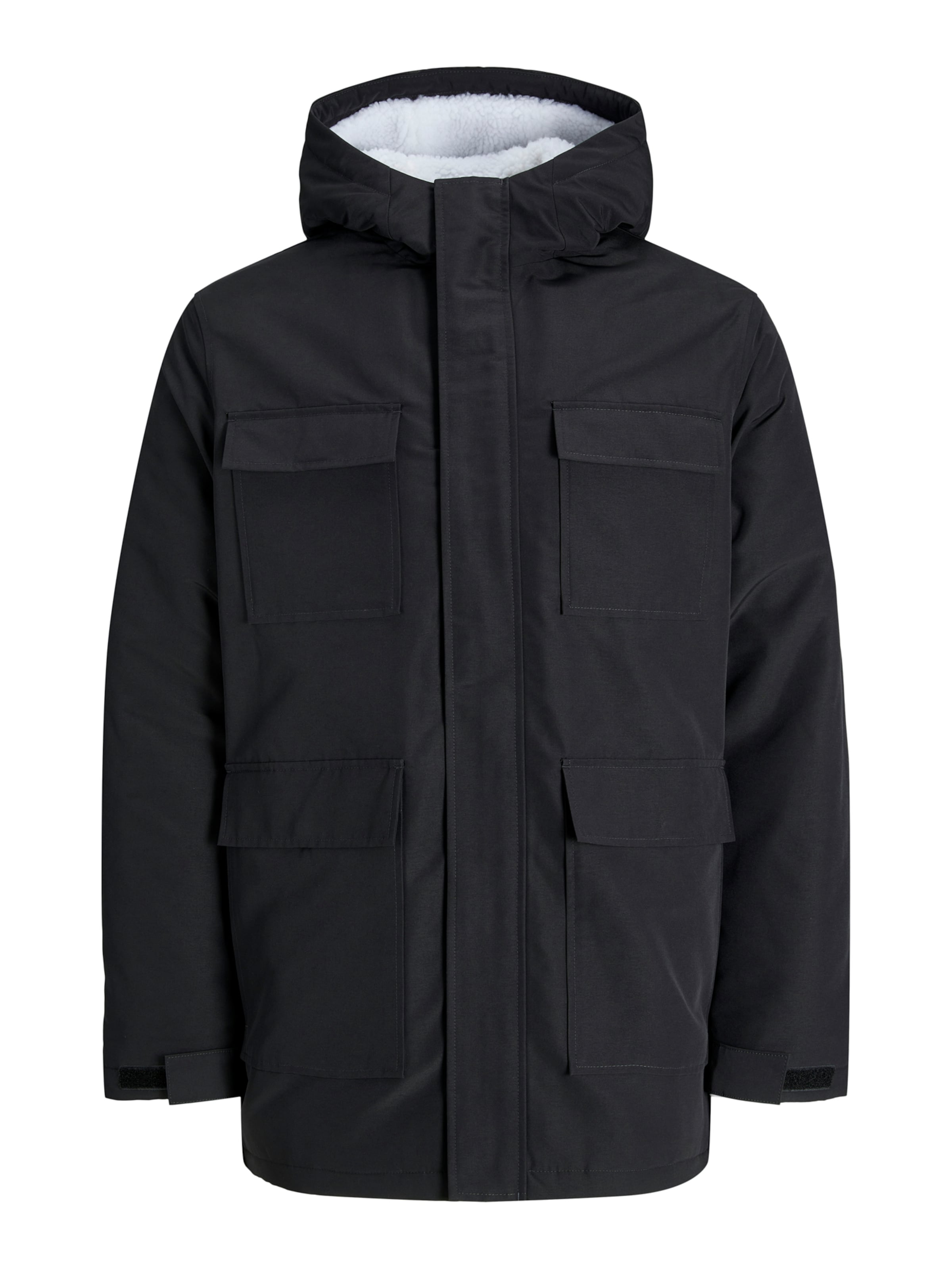 JACK & JONES Winter Parka 'JWHPETER' in Black: front
