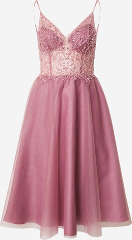 Robe de cocktail Unique en rose : devant