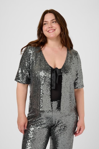 KAFFE CURVE Bolero 'KClaurie' in Silver: front