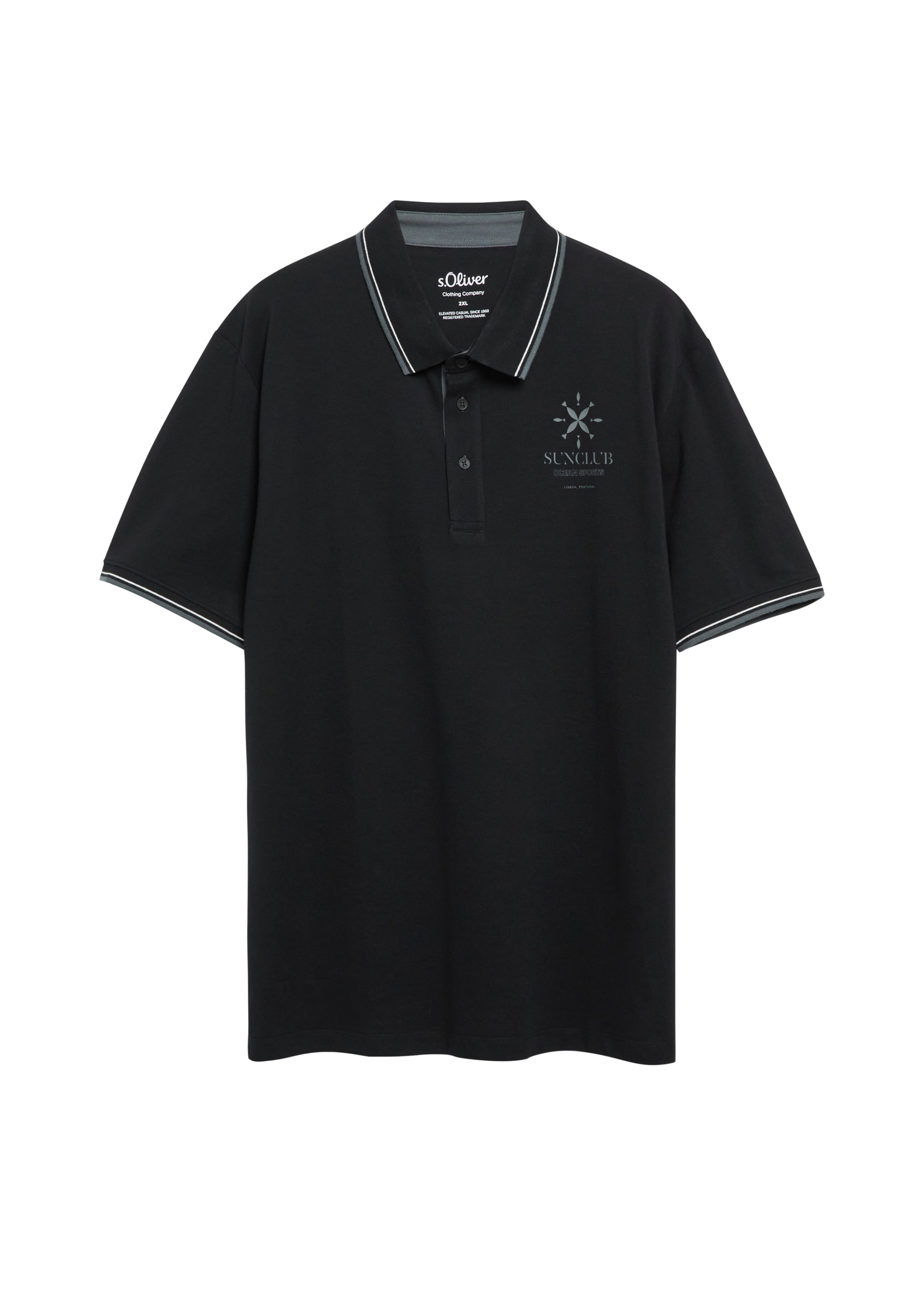 s.Oliver Men Big Sizes Shirt in Black: front