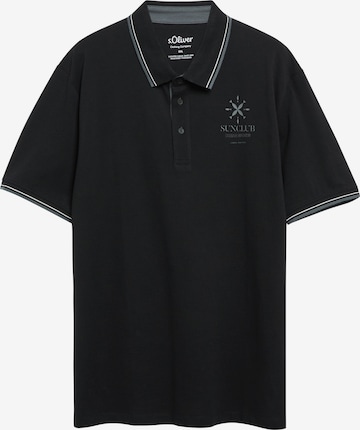 s.Oliver Men Big Sizes Shirt in Black: front