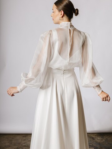 White Cherry Hamburg Blouse 'Bridal' in White