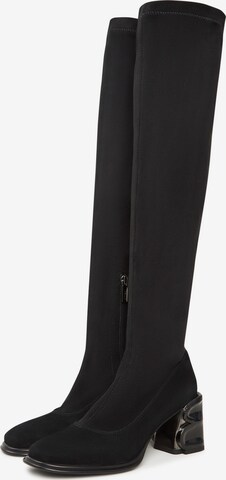 CESARE GASPARI Over the Knee Boots in Black