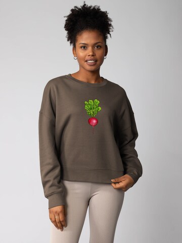Sweat-shirt 'Radieschen ' Watapparel en marron : devant