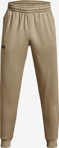 UNDER ARMOUR Tapered Sportbroek in Beige: voorkant