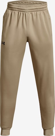 UNDER ARMOUR Workout Pants in Beige: front