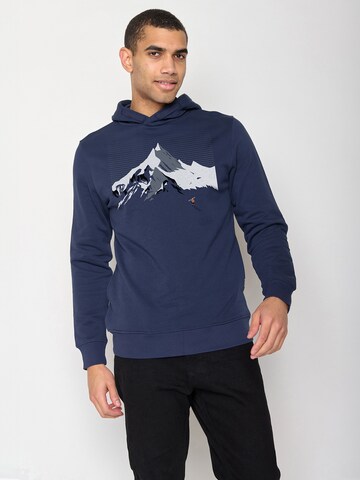 Sweat-shirt 'Nature Mountain Ski' GREENBOMB en bleu : devant