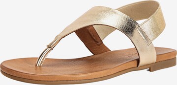 INUOVO T-Bar Sandals in Gold: front