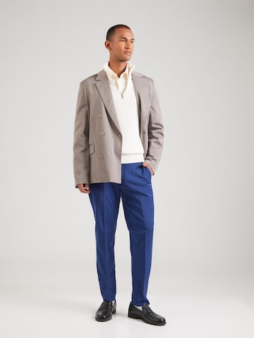 HUGO Slim fit Trousers with creases 'Hesten253X-MH' in Blue
