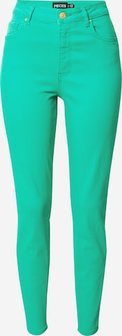 PIECES - Slimfit Vaquero 'Dea' en verde: frente