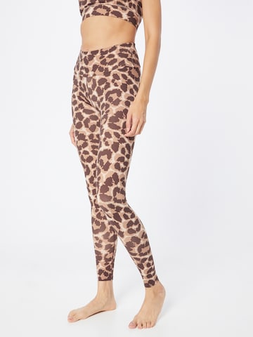 Hey Honey Workout Pants in Beige: front