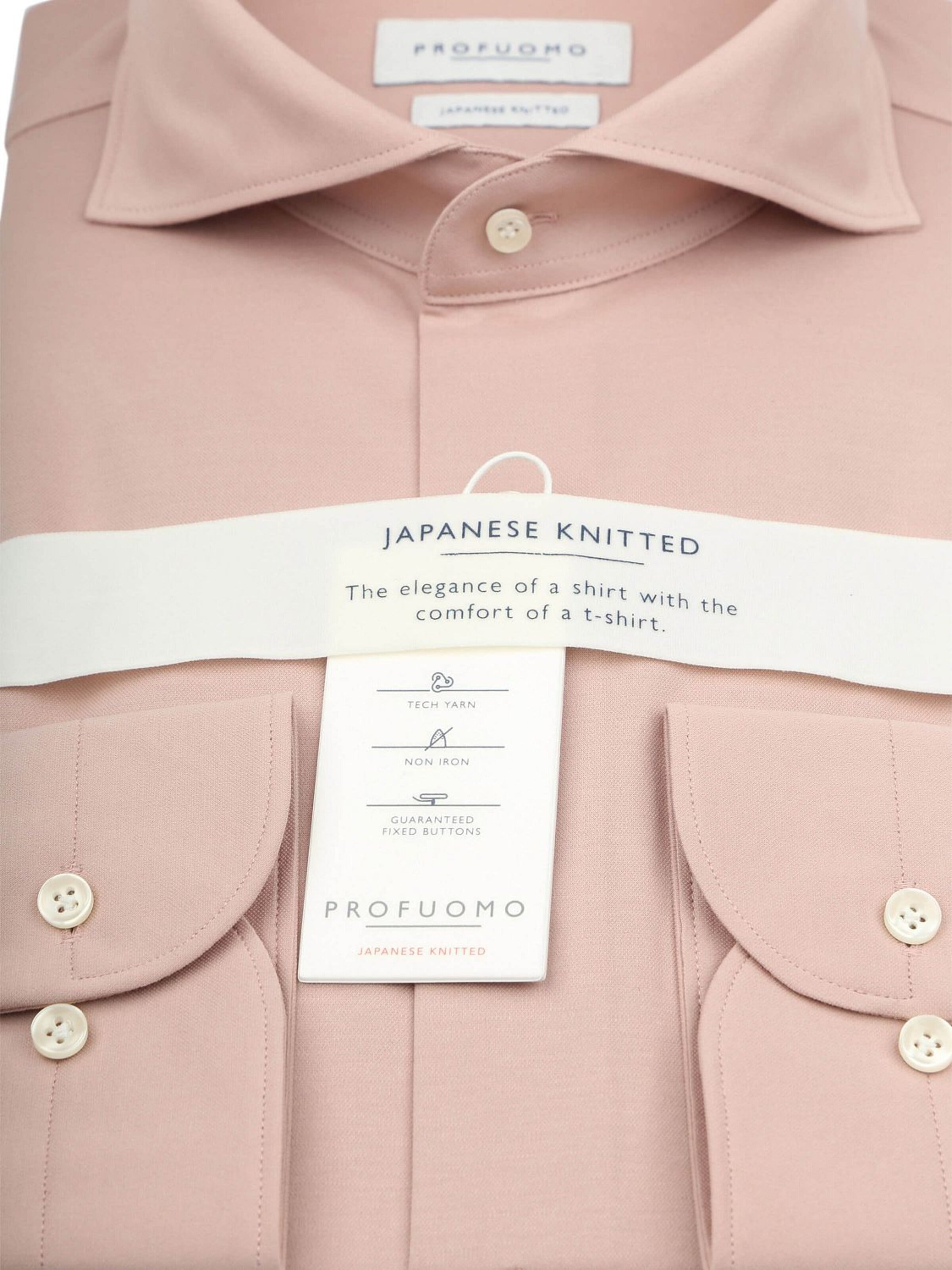 Profuomo Slim Fit Hemd 'Japanese Knitted'‌‌‌‌‌ in Pink
