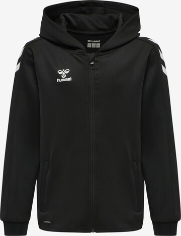 Hummel Athletic Zip-Up Hoodie in Black: front