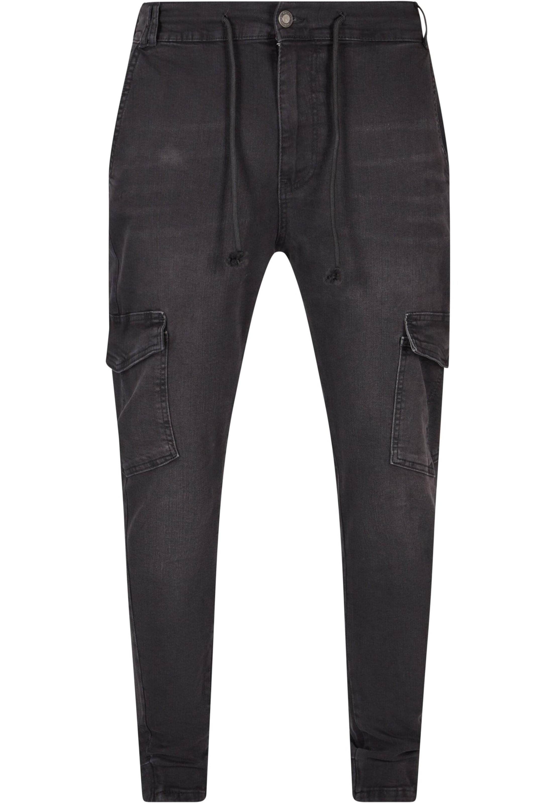 Tapered Jeans cargo di 2Y Premium in nero: frontale