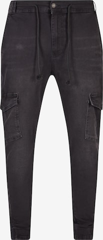 2Y Premium Tapered Jeans in Schwarz: Vorderseite