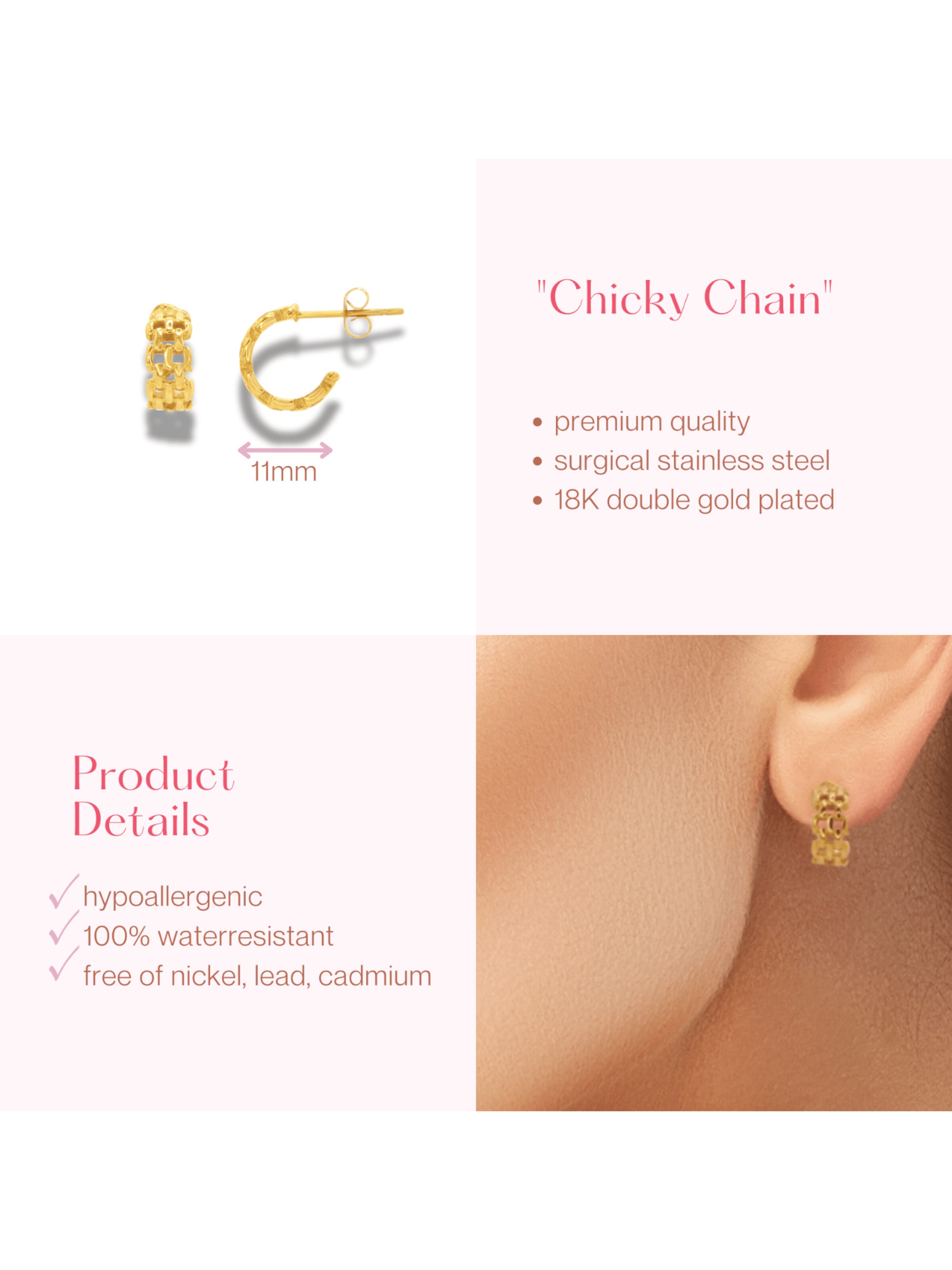 ARS-ARGENTI Earrings 'CHICKY CHAIN' in Gold