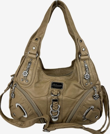 Borsa a mano di Kumixi in beige: frontale