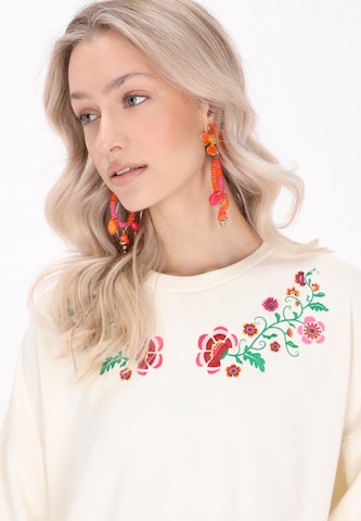 Sweat-shirt 'Boho' IZIA en beige
