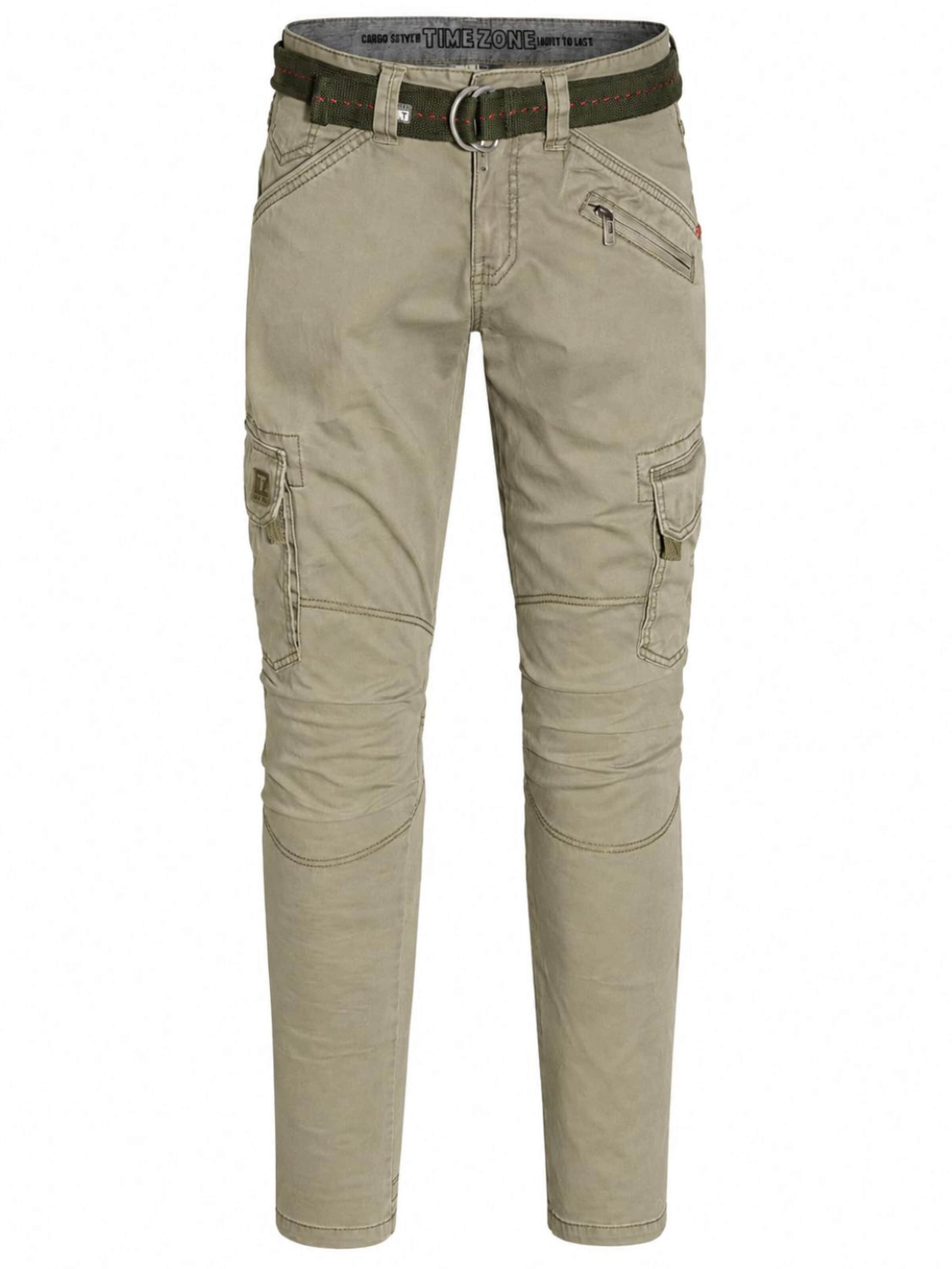 TIMEZONE - regular Pantalón cargo 'TIMEZONE BenitoTZ Herren-Cargohose 100% Baumwolle inkl. Gürtel 4227 Light Tank Green' en verde: frente