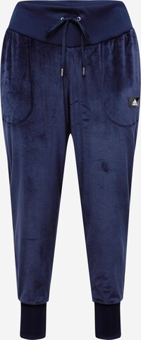 ADIDAS SPORTSWEAR Zúžený Sportovní kalhoty 'Holidayz Cozy Velour ' – modrá: přední strana