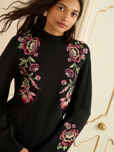 love & roses Adīta kleita, krāsa - gaiši zaļš / rozā / rožains / melns, Preces skats