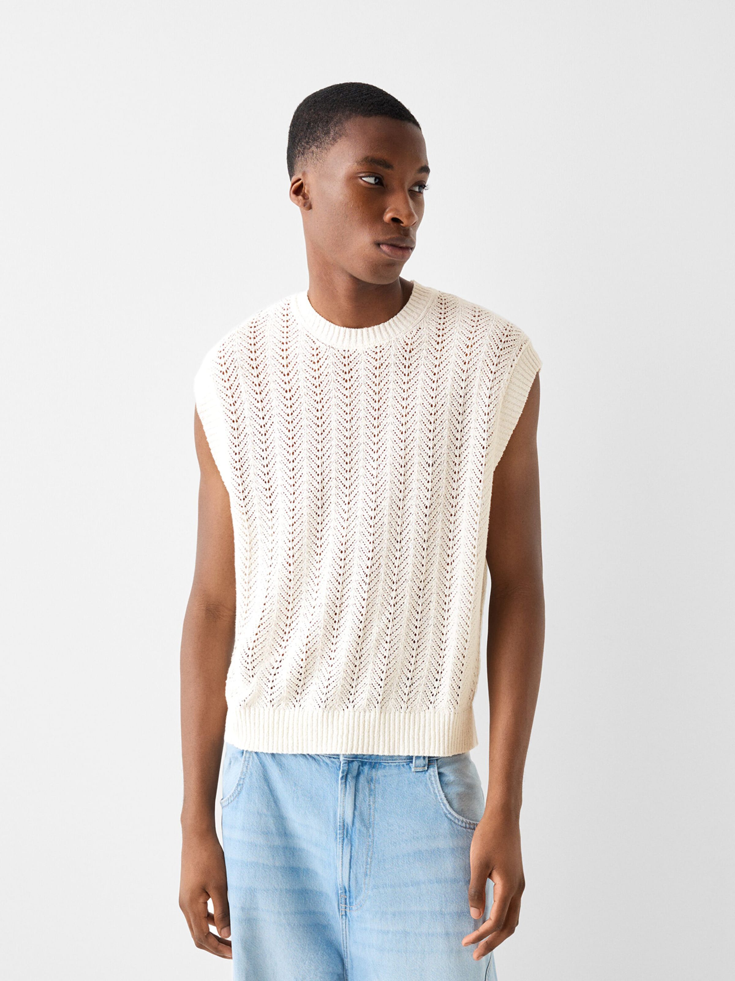 Pull over Bershka en Blanc Casse ABOUT YOU