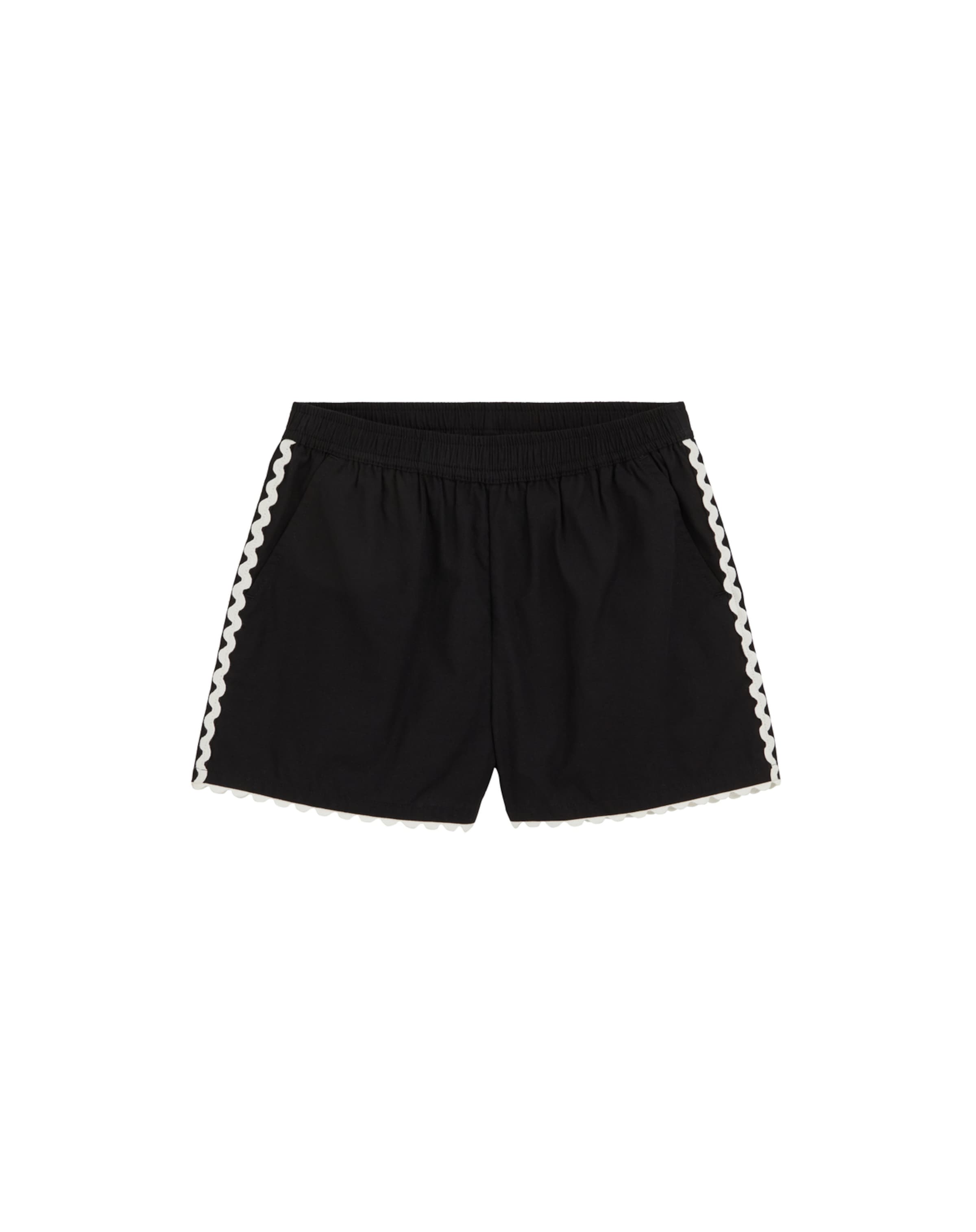 WE Fashion Ohlapna forma Hlače | črna barva: sprednja stran