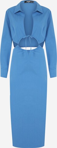 Missguided Tall Košilové šaty – modrá: přední strana