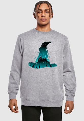 ABSOLUTE CULT Sweatshirt 'Harry Potter - Hogwarts Silhouette' in Grau: Vorderseite