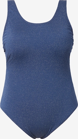 Studio Untold Bustier Badeanzug in Blau: Vorderseite