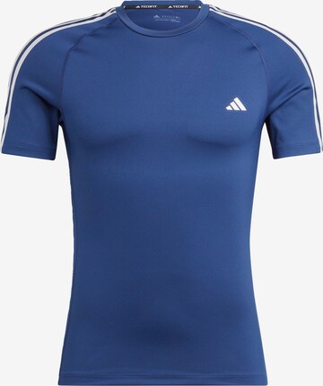 ADIDAS PERFORMANCE Funktionsshirt 'Techfit 3-Stripes ' in Blau: predná strana