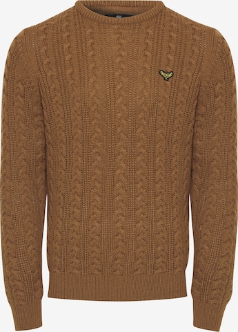 Threadbare Пуловер 'Ely' в кафяво: отпред