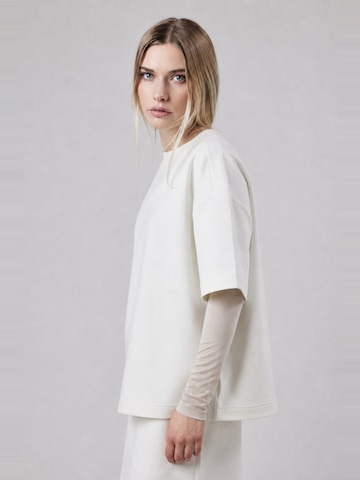 OWN Off With NatureSweater majica 'T-Shirt Girocollo Loose Fit in Interlock Off White' - bijela boja