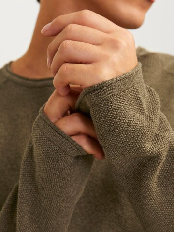 JACK & JONES Regular Fit Pullover 'JJEHill' i brun