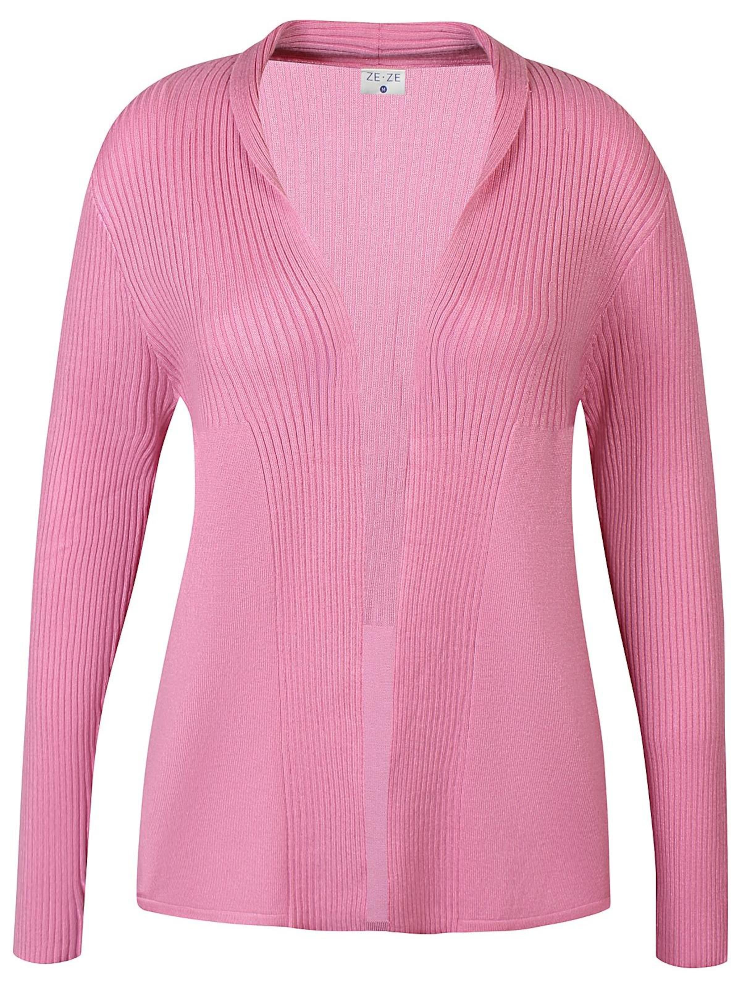 ze-ze Gebreid vest 'Florian 723' in Roze: voorkant