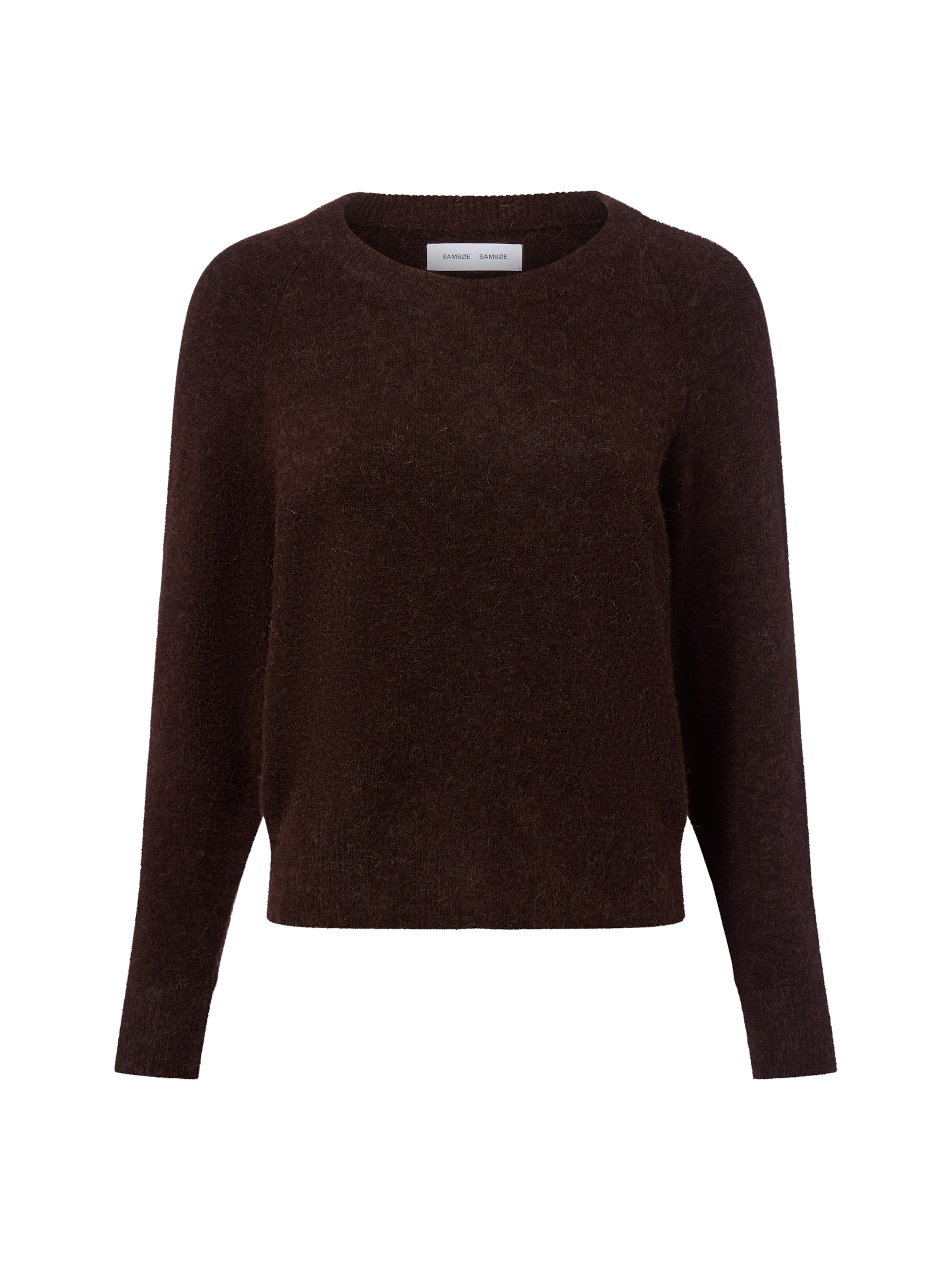 Samsøe Samsøe Pull-over ' Nor o-n Short ' en chocolat, Vue avec produit