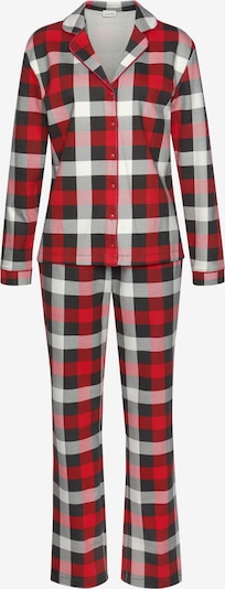Pijama LASCANA pe roșu / negru / alb, Vizualizare produs