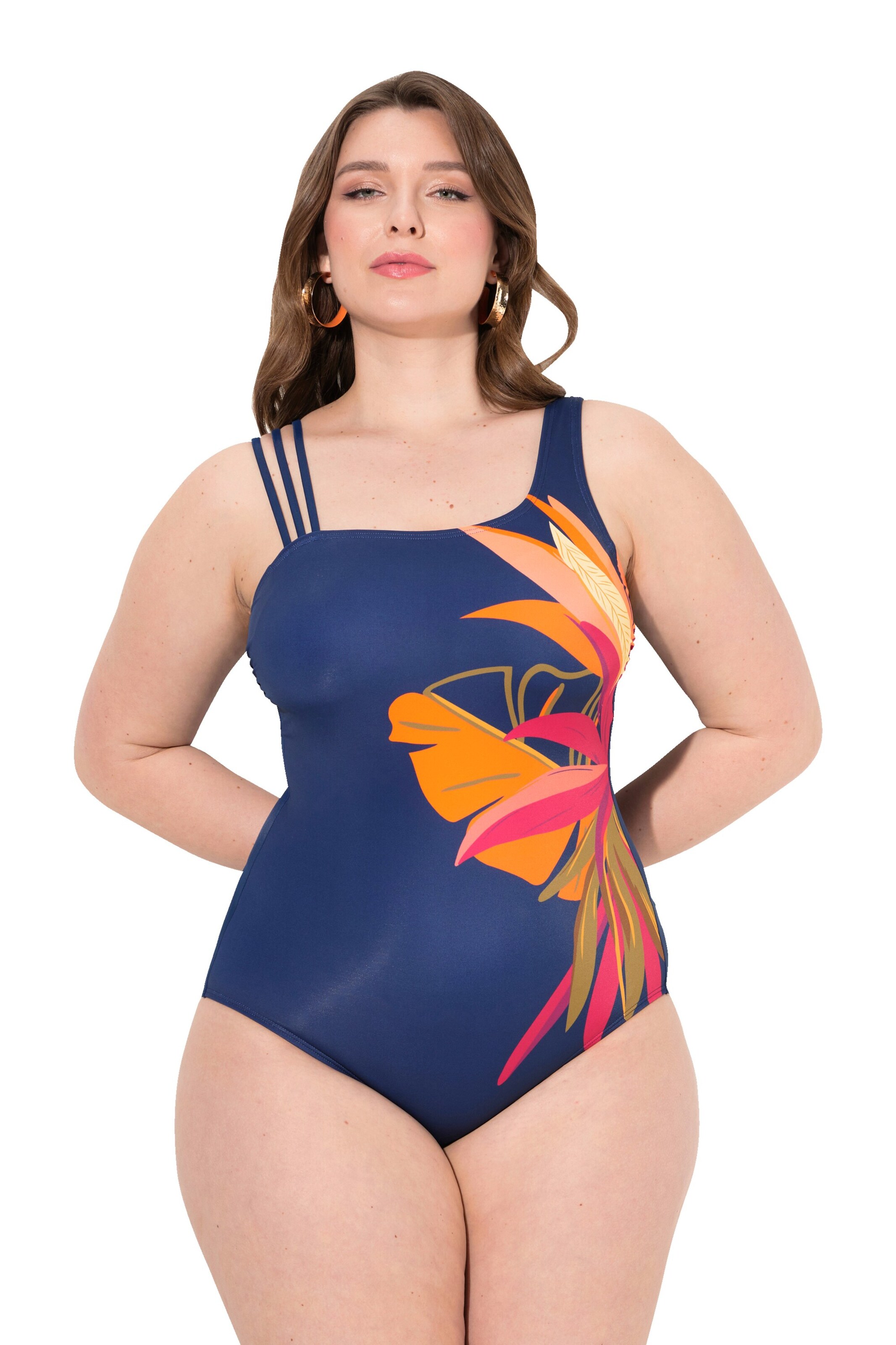 Ulla Popken Badpak in Blauw: voorkant