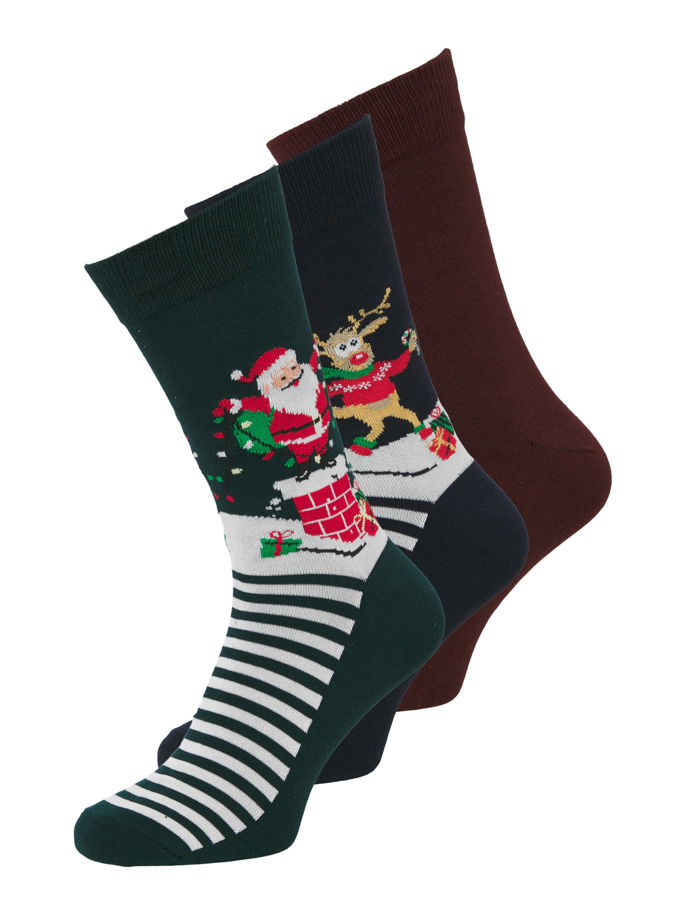 JACK & JONES Носки 'JACSNOWY XMAS' в Черный: спереди