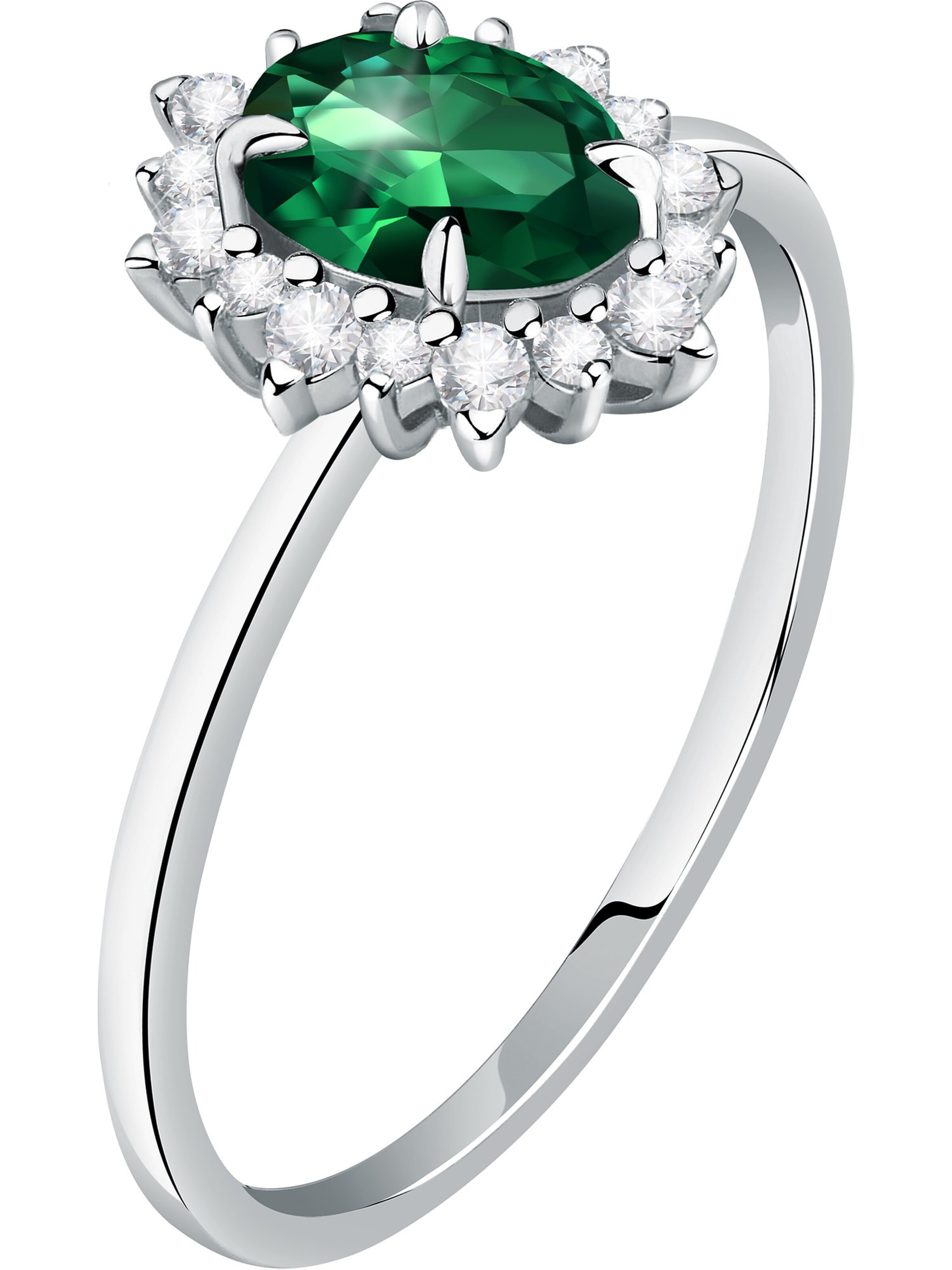 Live Diamond Ring in Silber: Vorderseite