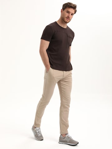 Gabbiano Shirt 'Interlock Diagonal' in Bruin