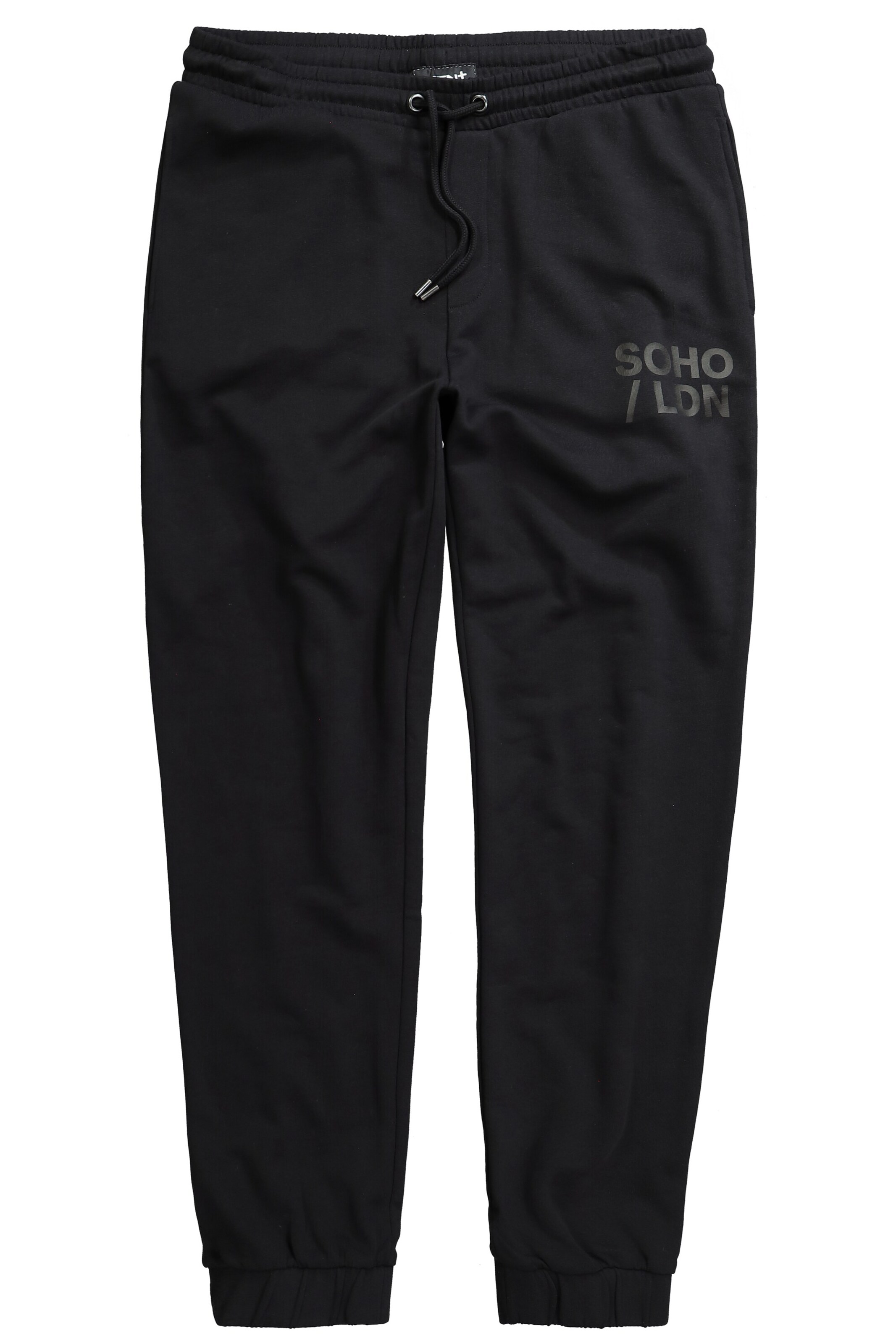 Men Plus Tapered Hose in Schwarz: Vorderseite