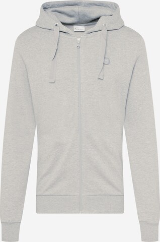 KnowledgeCotton Apparel Sweatjacke - (GOTS) in Grau: predná strana