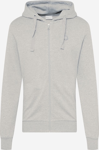 KnowledgeCotton Apparel Sweat jacket in Grey: front