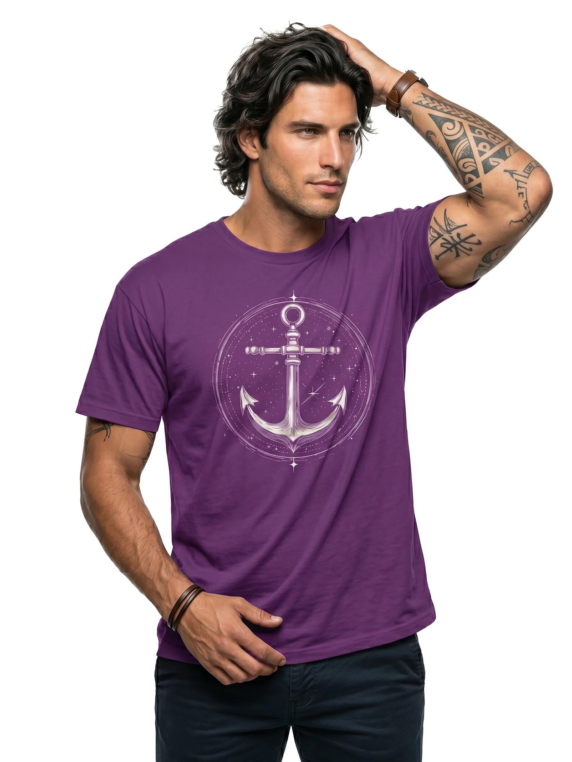 MAKAYA Shirt 'Space Anchor' in Purple