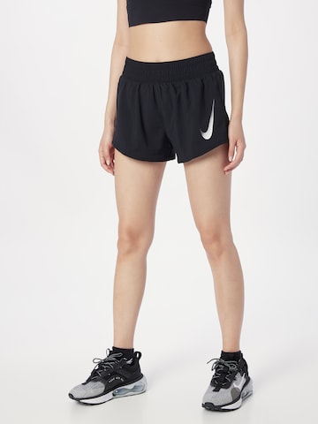 NIKE Loose fit Workout Pants 'Swoosh' in Black: front