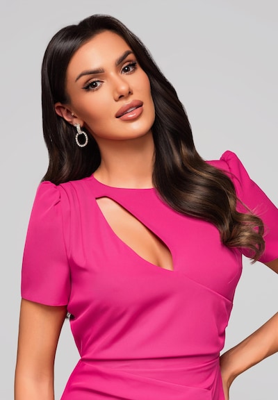 Ombre Avondjurk in de kleur Fuchsia, Productweergave